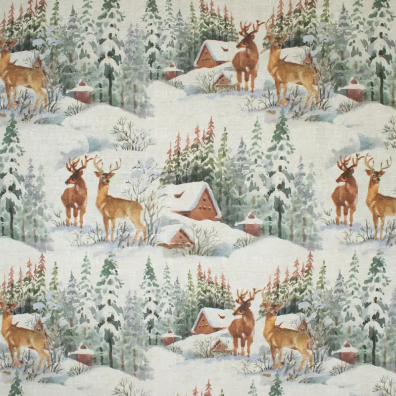 Dekostoff Digitaldruck Loneta Winterlandschaft Abverkauf