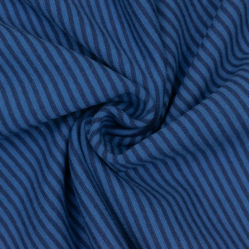 Bündchen gestreift 2 mm marine / jeansblau Jetzt Kaufen