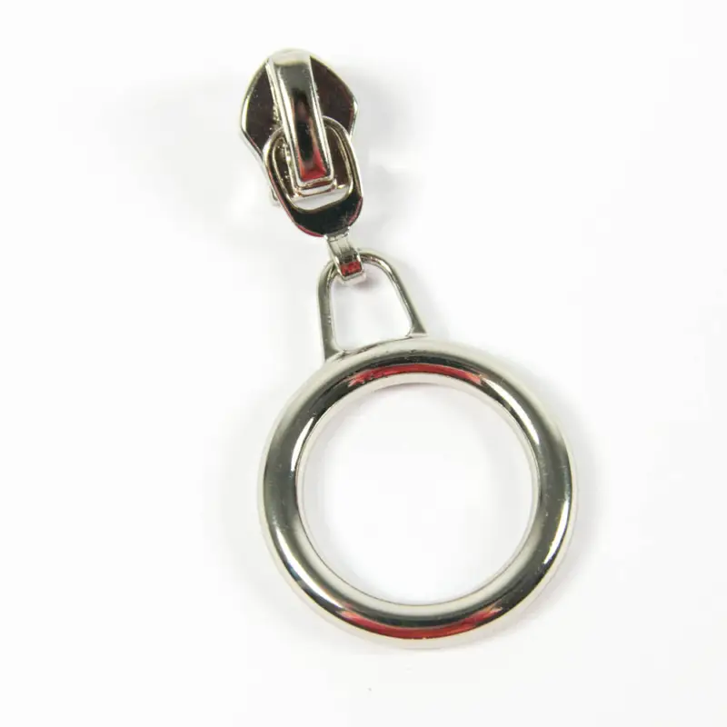 Zipper mit glatten Ring für 6,5 mm Raupenbreite silber Angebot