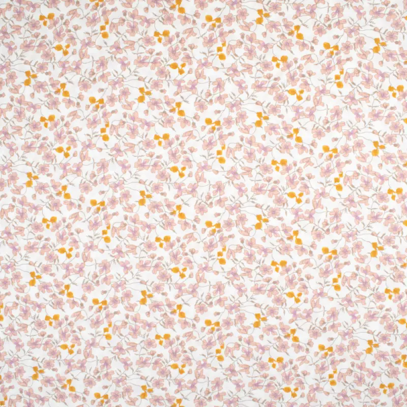 Baumwollstoff Popeline Blüten rosa Super-Preis