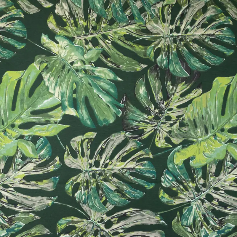 Dekostoff große Blätter dunkelgrün Neu Im Sortiment