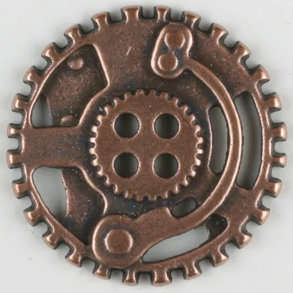 Steampunk Knopf Zahnrad mit 4 Löchern - Größe: 30mm Garantierte Lieferung