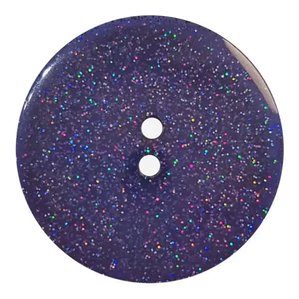 transparenter Knopf mit Glitter, 2-Loch - Größe: 28mm Expressversand
