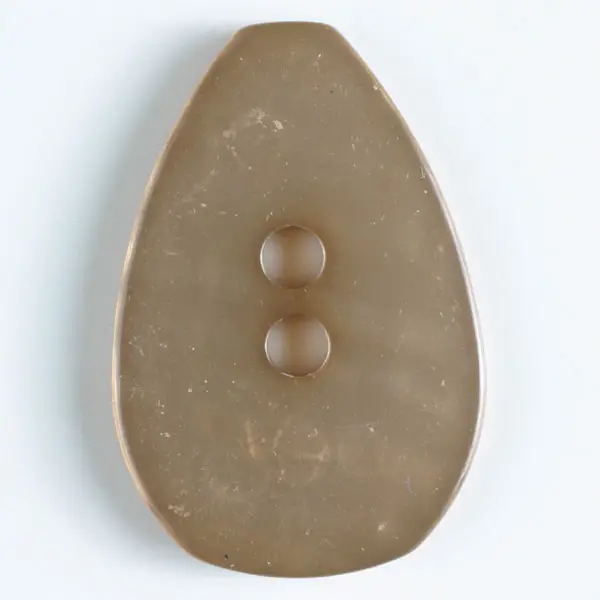 Geprüft Polyesterknopf, tropfenförmig, 2 Loch - Größe: 45mm