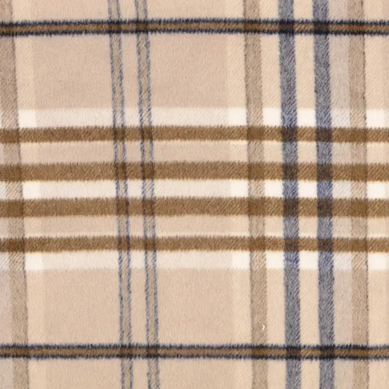 Mantelflausch Karo beige Schnäppchen