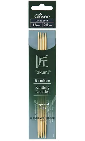 Clover Takumi Bambus-Strumpfstricknadel 16 cm 2,5 mm Neuheit