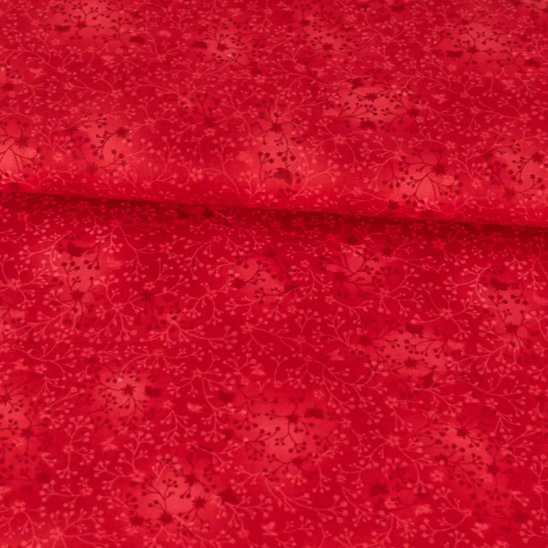 Ausverkauf Baumwollstoff Ranken rot