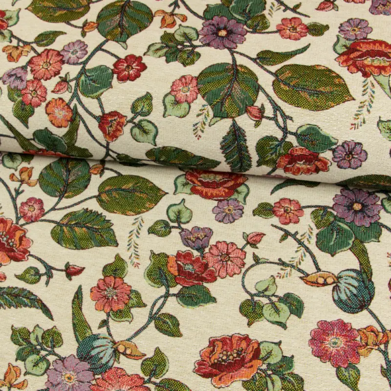 Abverkauf Gobelin Stoff Blumenranke