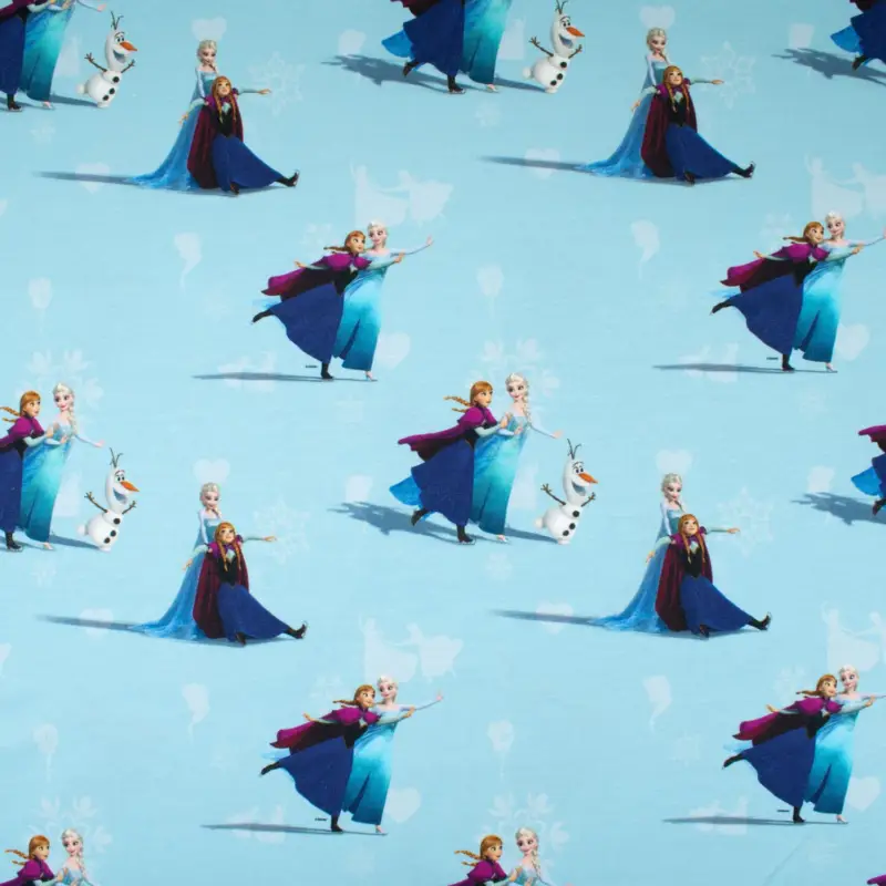 Baumwolljersey Eiskönigin Anna & Elsa hellblau Sonderaktion