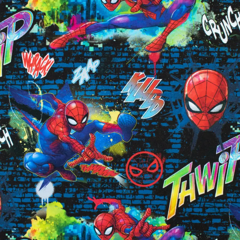 Baumwolljersey Digitaldruck Spiderman Günstig