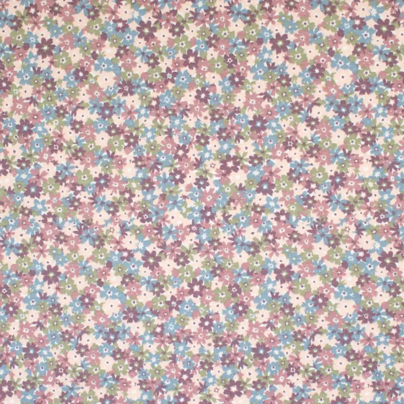 Abverkauf Baumwolljersey Blümchen mauve