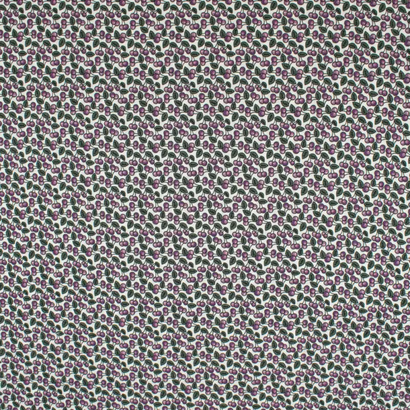Baumwollstoff Seersucker Kirschen fuchsia/grün Sichere Zahlung