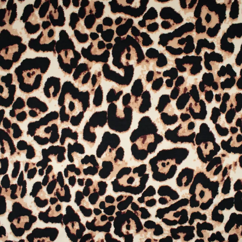 Bestseller French Terry Animal Print Leo camel