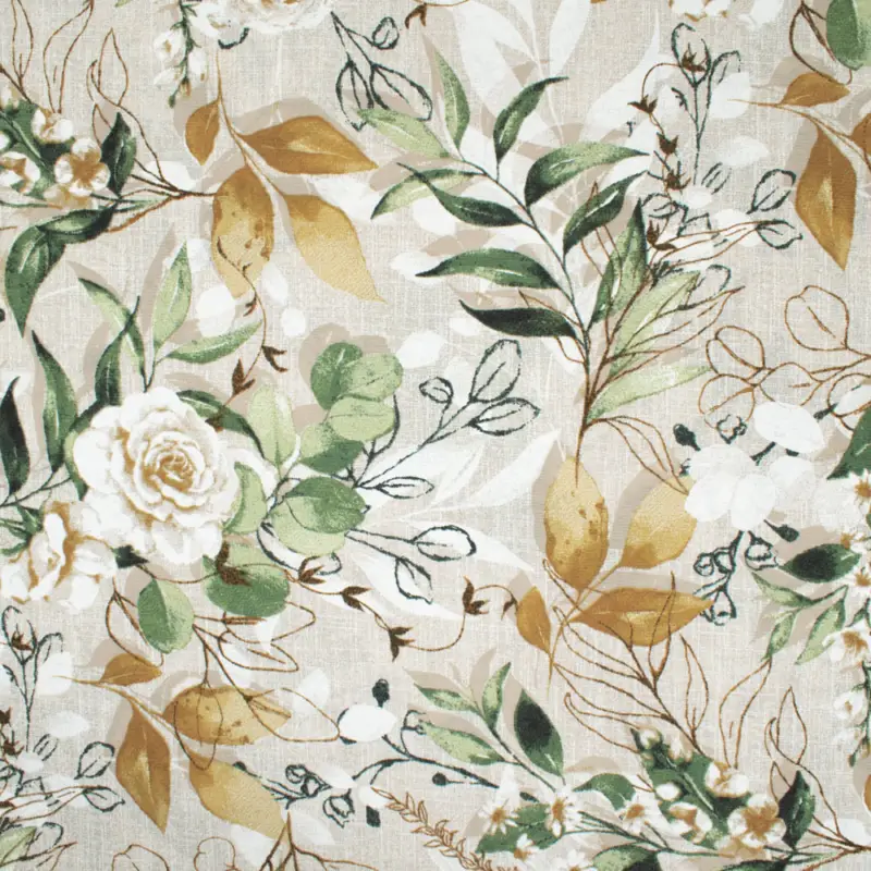 Dekostoff Loneta Blumenmix beige Neuheit