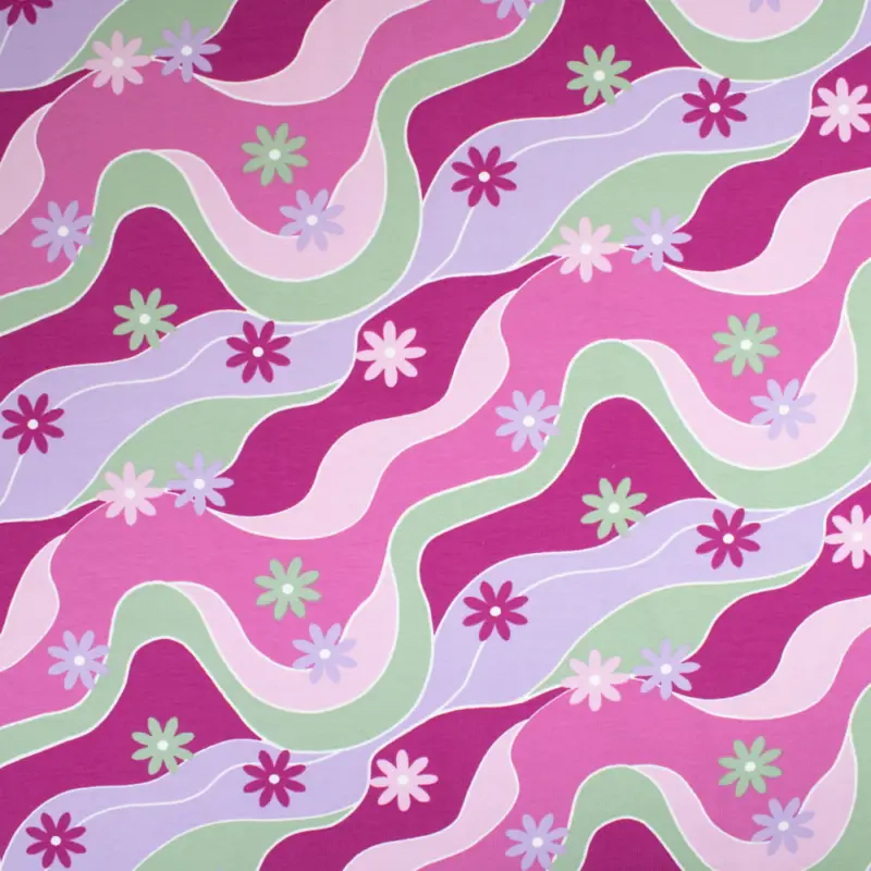 Baumwolljersey Retro Hippie pink Schnäppchen