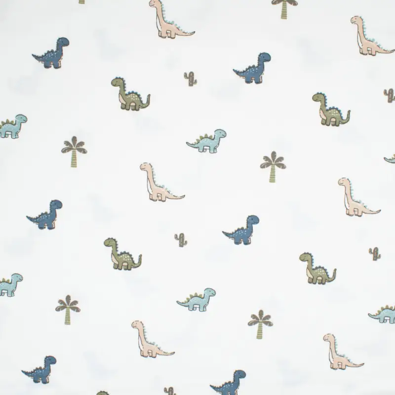 Begrenztes Angebot Baumwolljersey kleine Dinosaurier natur