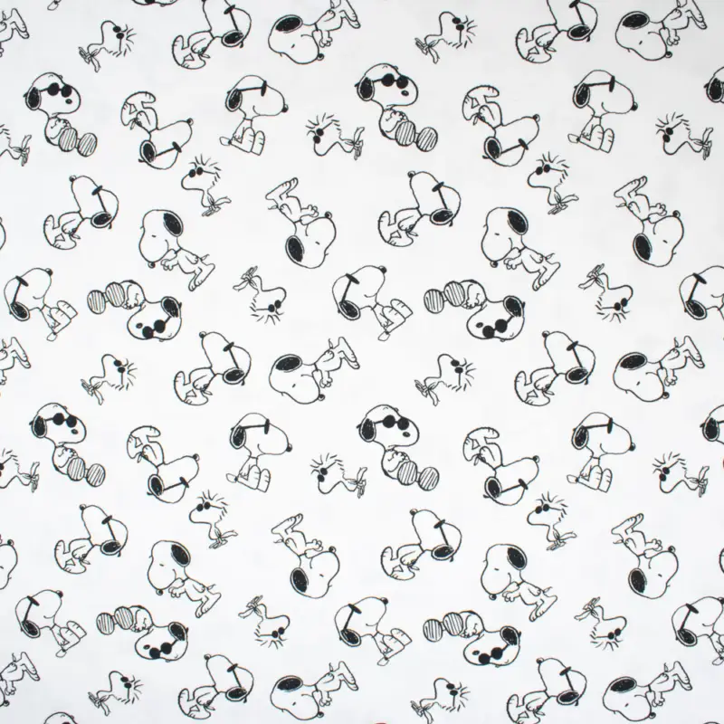 Baumwolljersey Snoopy weiß Zertifiziert