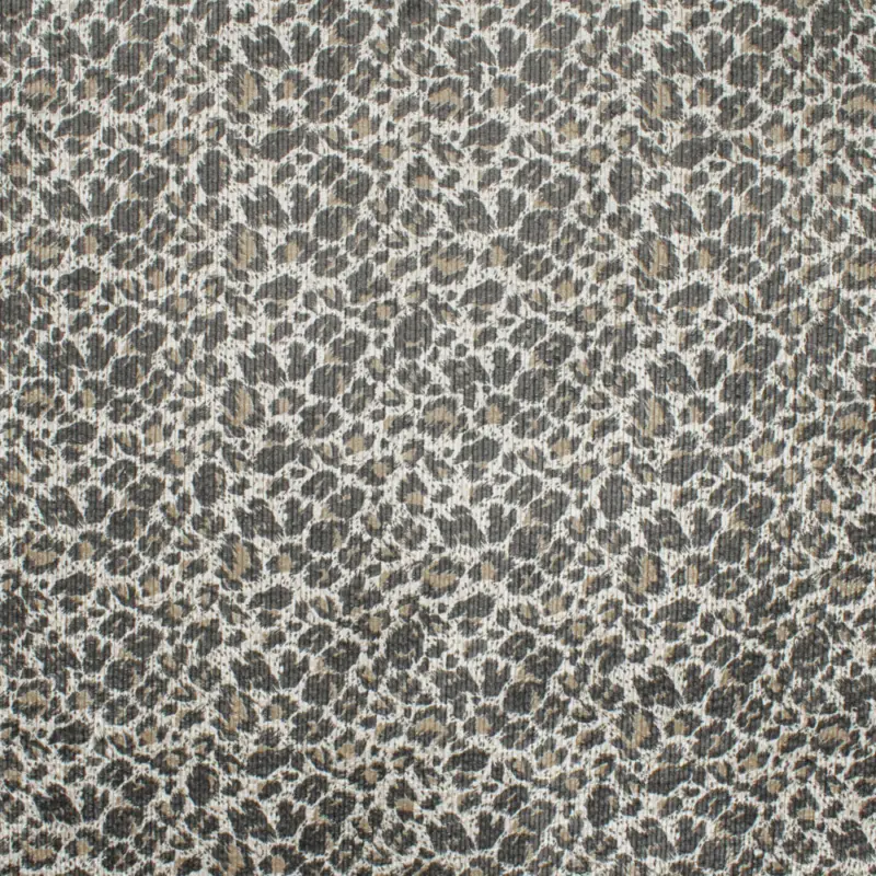 Cordstoff Digitaldruck Leo Print natur Versand Am Gleichen Tag