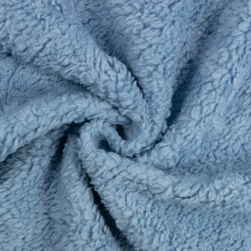 Baumwoll-Teddystoff uni jeansblau Finale Aktion