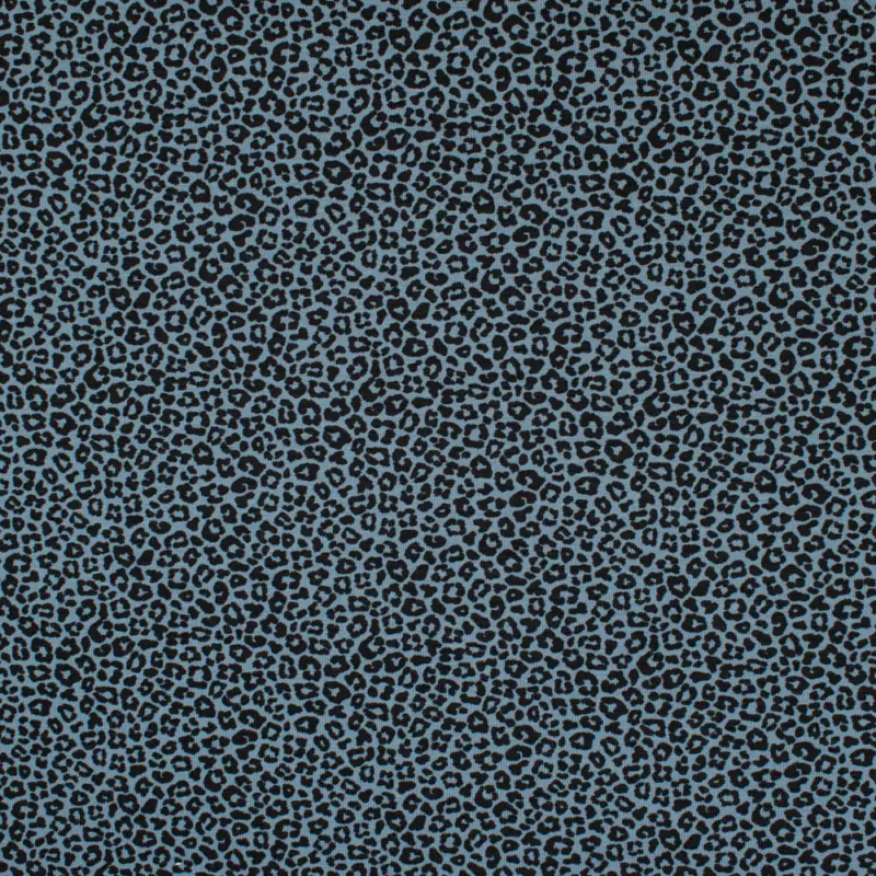 Baumwolljersey kleiner Animal Print blau Sonderaktion