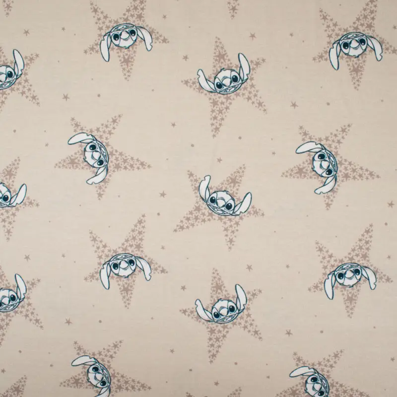 Baumwolljersey Digital Lilo & Stitch Sterne beige Sonderaktion