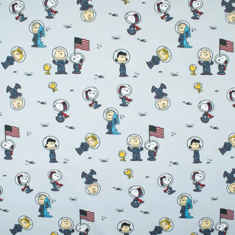 Angebot Baumwolljersey Digitaldruck Peanuts Snoopy Astronaut hellgrau