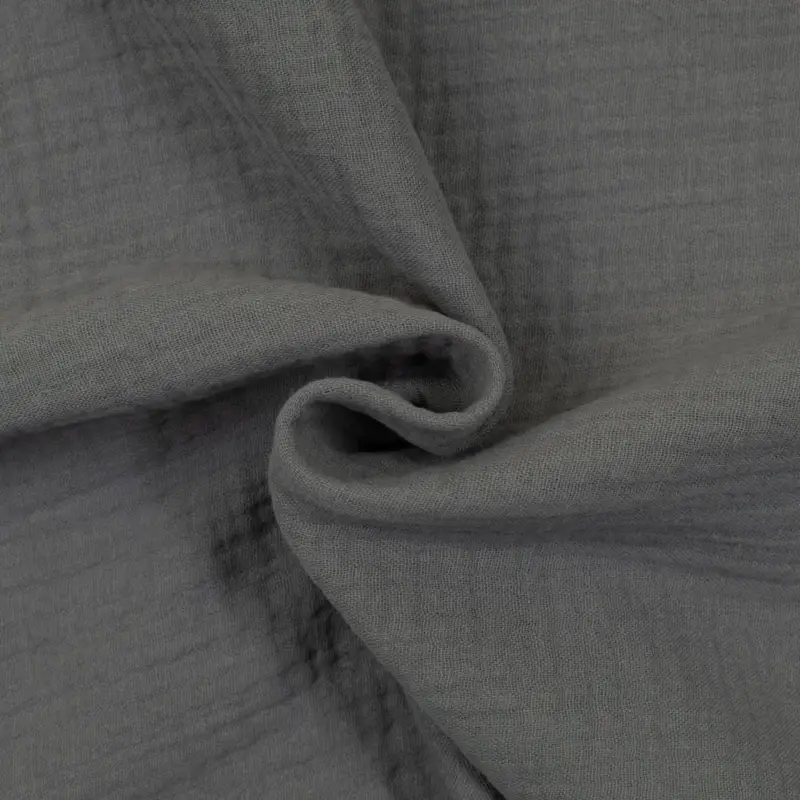 Baumwollstoff Double Gauze Musselin uni anthrazit Wochenendangebot