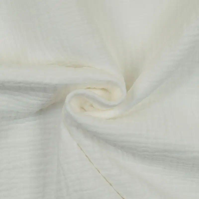 Ausverkauf Baumwollstoff Double Gauze Musselin uni natur