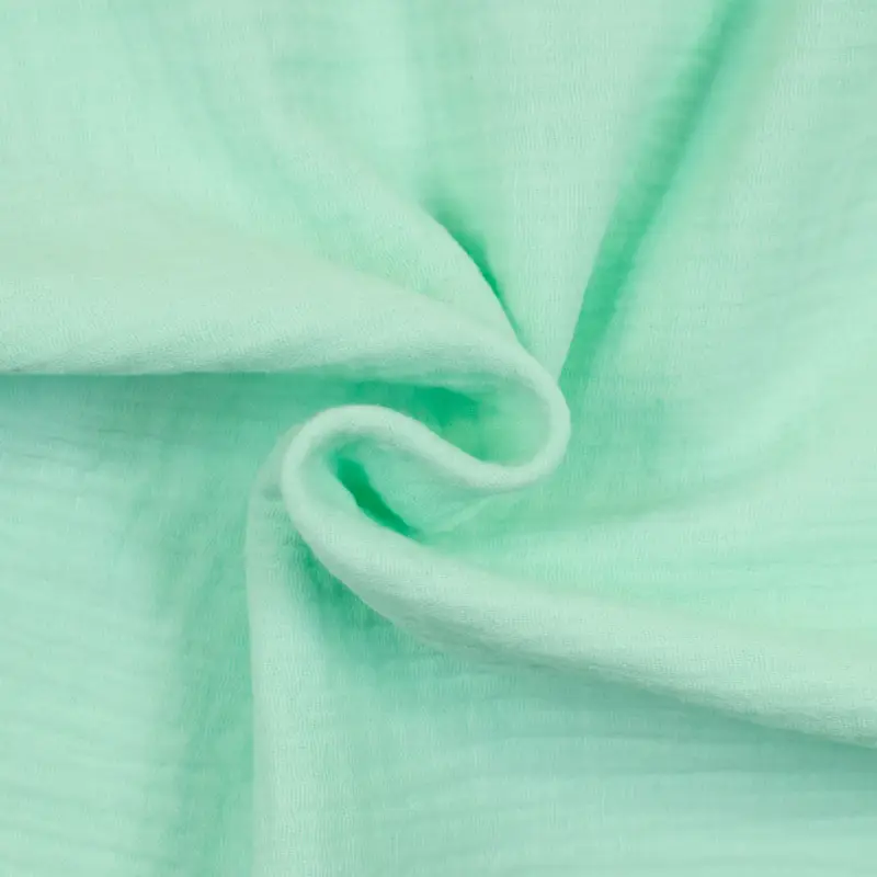 Baumwollstoff Double Gauze Musselin uni mint Nur Heute
