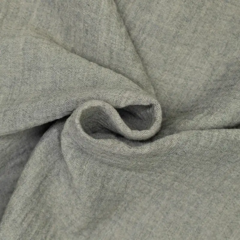 Baumwoll Double Gauze Musselin meliert taupe Neue Ware