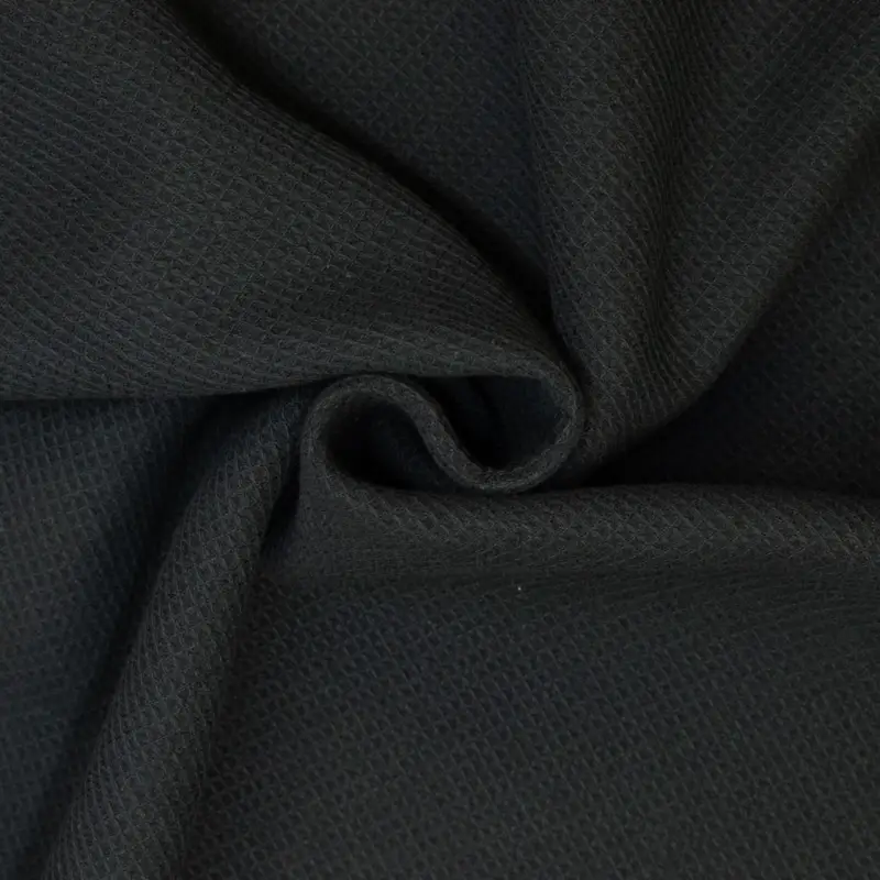 Baumwollstoff Waffelpiqué mini uni schwarz Kracherpreis