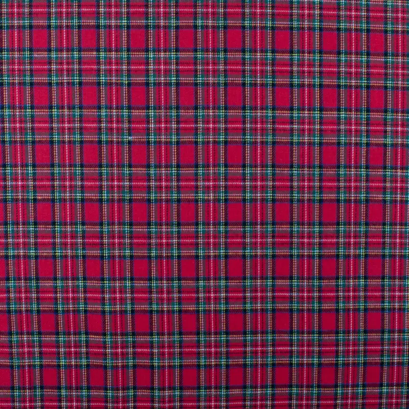 Beliebt Baumwollflanell Karo rot / grün