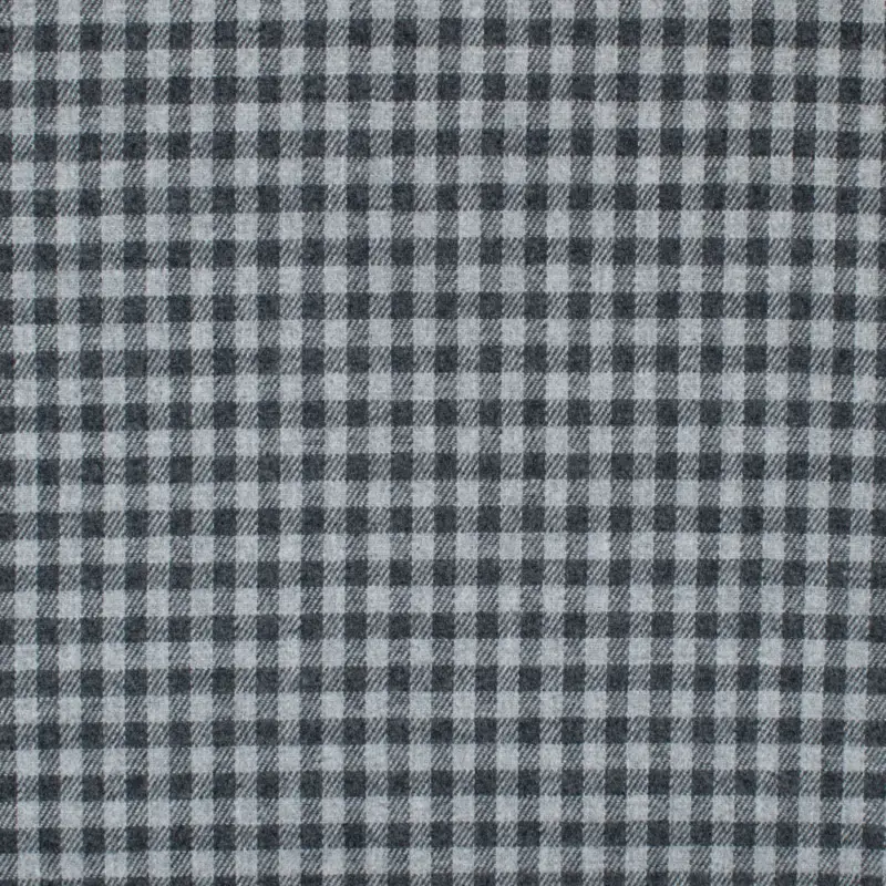Baumwollflanell kleines Karo schwarz Super-Preis