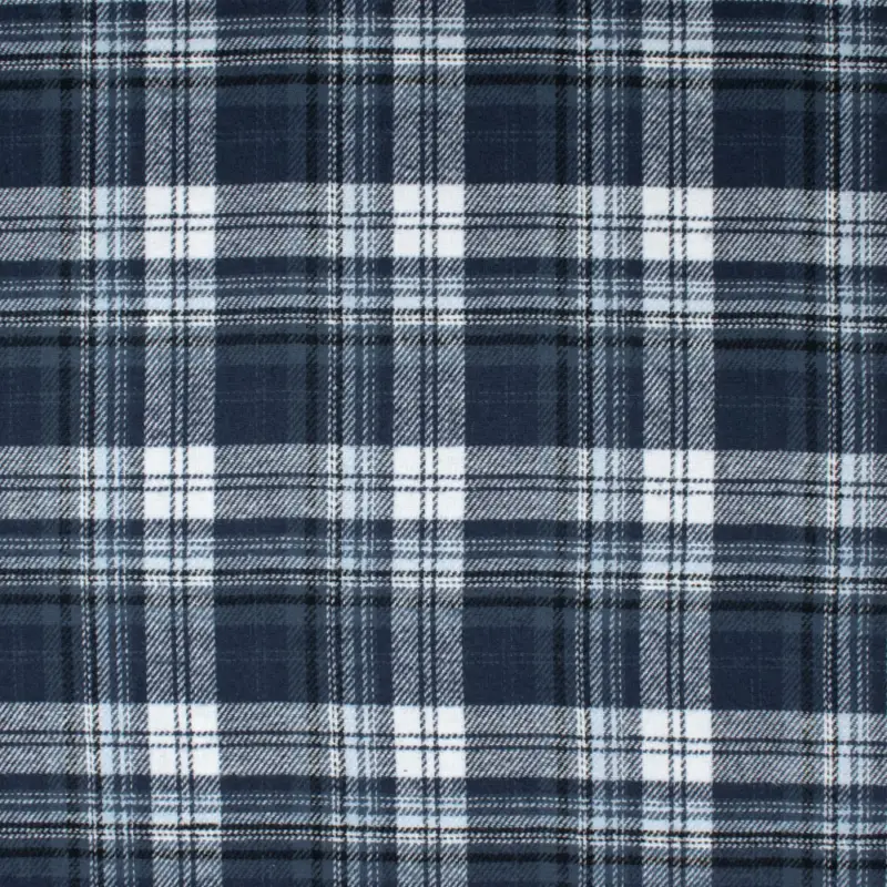 Baumwollflanell Karomuster marine Schneller Versand