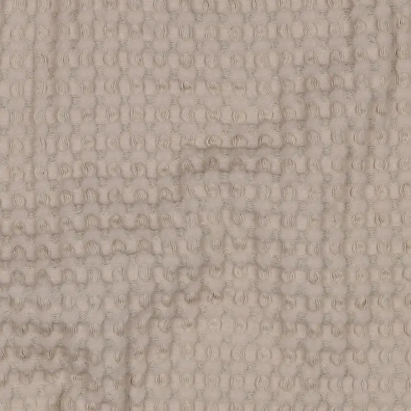 Baumwollstoff Waffelmuster dunkelbeige Sale