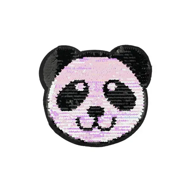 Abverkauf Wendepailletten Applikation Panda rosa/silber