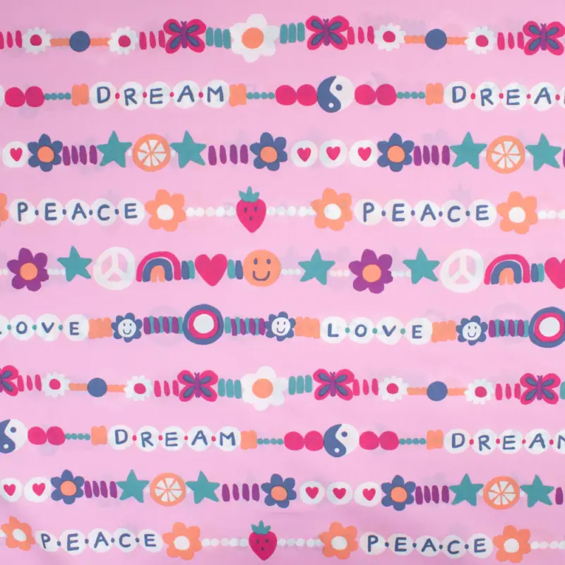 Baumwollstoff Popeline Love Dream rosa Neue Kollektion