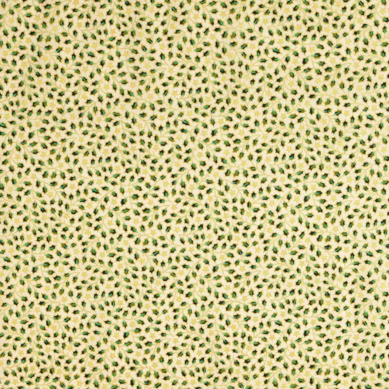 Baumwollstoff Popeline kleiner Ilex natur Billig
