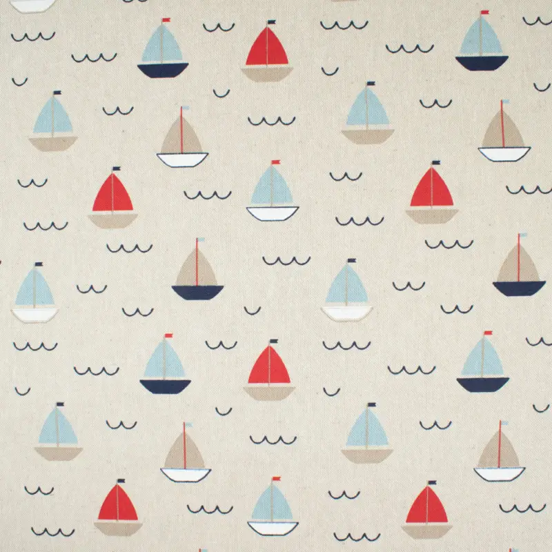 Abverkauf Dekostoff Segelboote beige