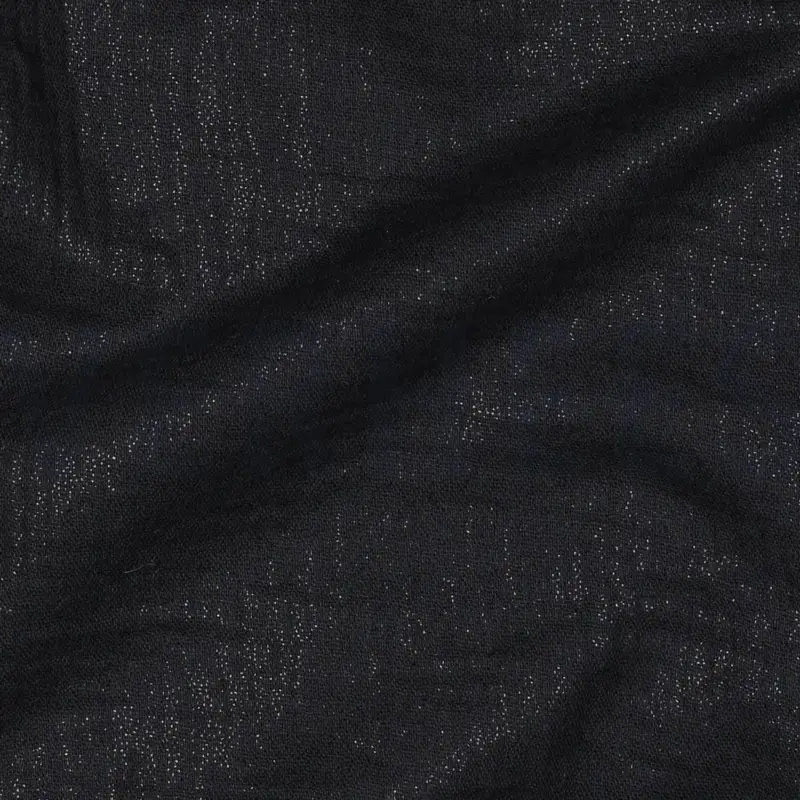 Bestseller Baumwollstoff Double Gauze Musselin Glitzer schwarz