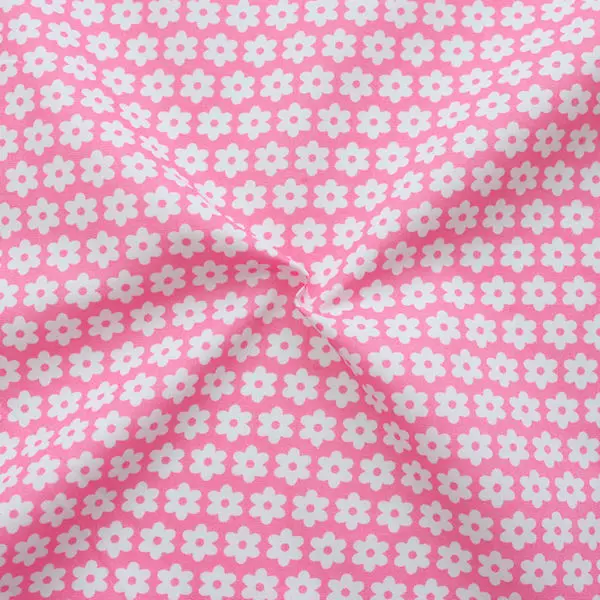 100% Baumwolle Popeline "Blümchen" Farbe Rosa Saisonangebot