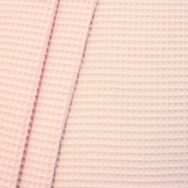100% Baumwolle Waffel Piqué Farbe Rosa Echt
