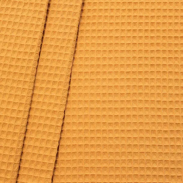 Schnäppchen 100% Baumwolle Waffel Piqué Farbe Gelb-Orange