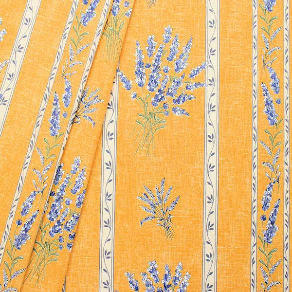 Preiswert 100% Baumwollstoff "Lavendel" Farbe Gelb