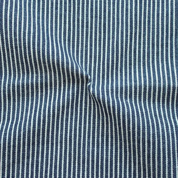 Stretch Denim Jeans Stoff "Streifen" Farbe Indigo-Blau Sichere Zahlung