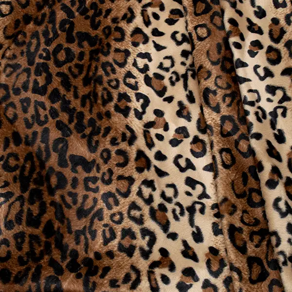 Super-Preis Leopard 2 Tierfellimitat Velboa Farbe Braun-Beige
