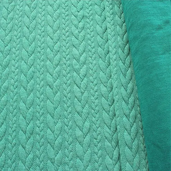 Begrenztes Angebot Jacquard Strick Jersey "Zopfmuster" Farbe Petrol