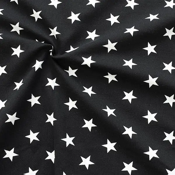 Sweatshirt Baumwollstoff French Terry "Sterne Groß" Farbe Schwarz Top-Preis