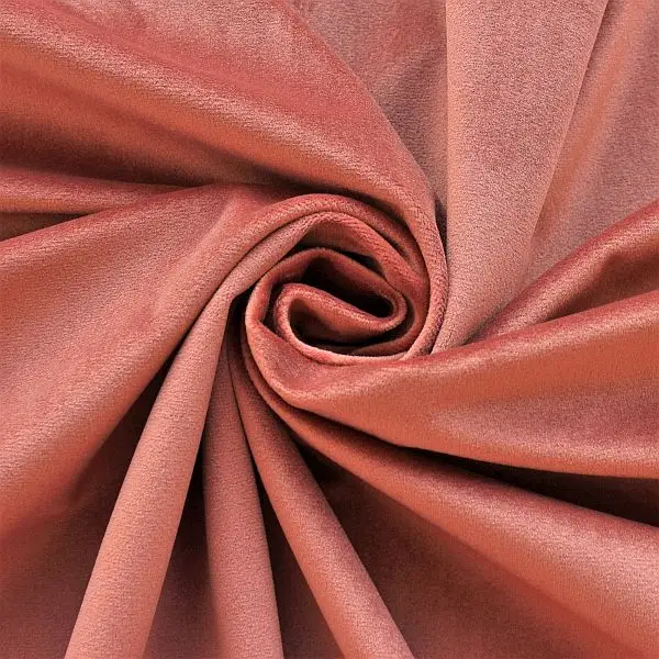Preisknaller Microfaser Samt Stoff "Velvet Touch" Farbe Terrakotta