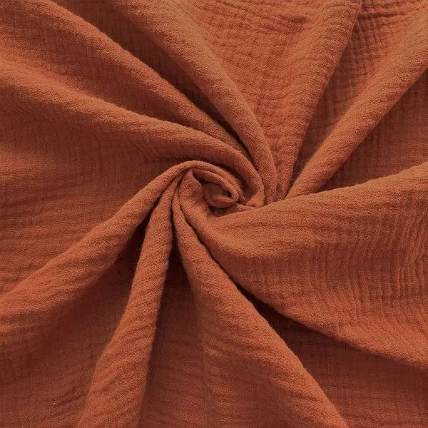 100% Baumwolle Musselin Double Gauze Farbe Terracotta Beliebt